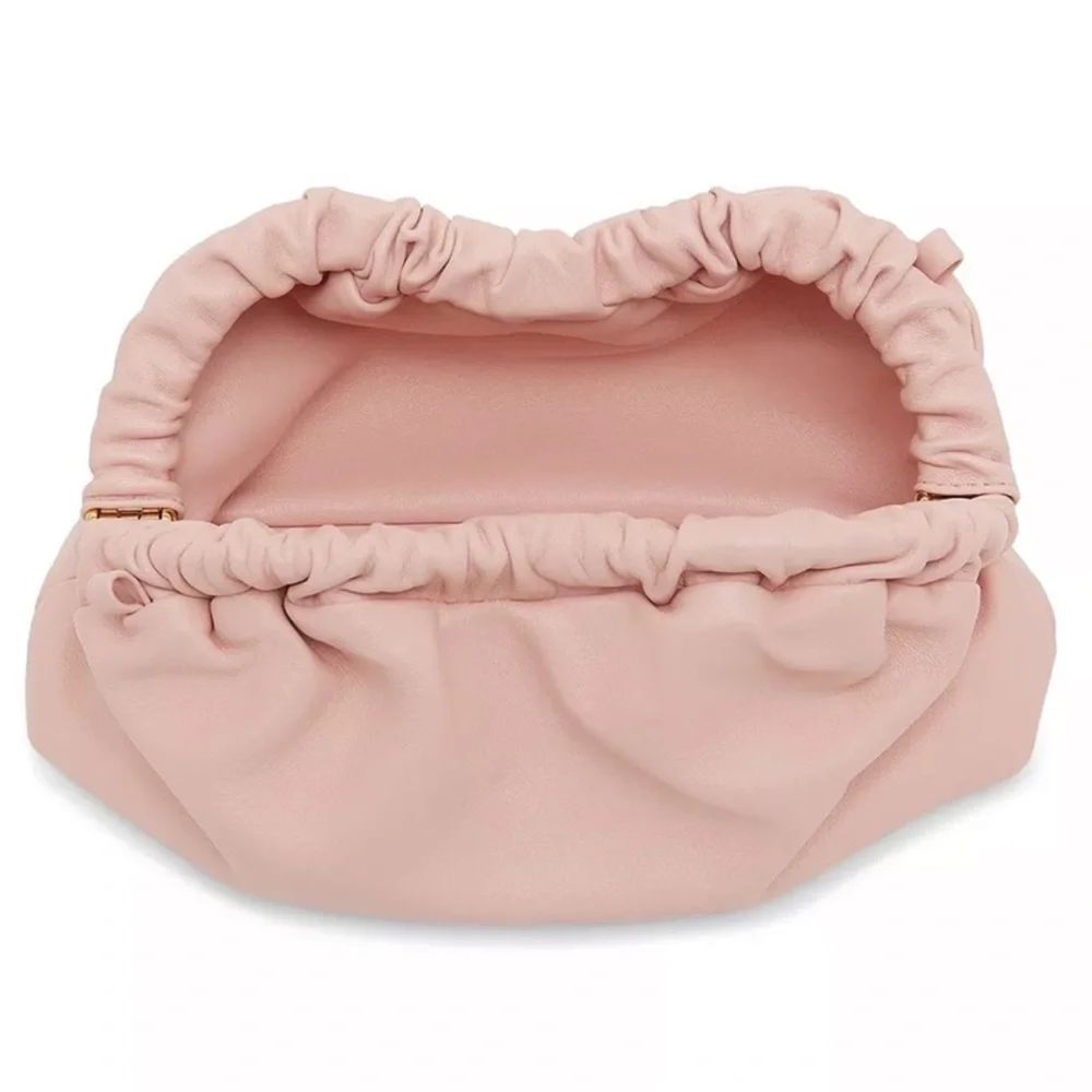 Mansur Gavriel Large Cloud Clutch Purse Puff Pink Italy Italian Leather Bag - Picture 4 of 15